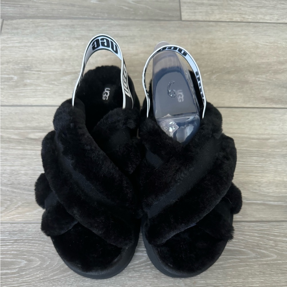 UGG BLACK W DISCO CROSS SLIDE SIZE 10 BRAND NEW